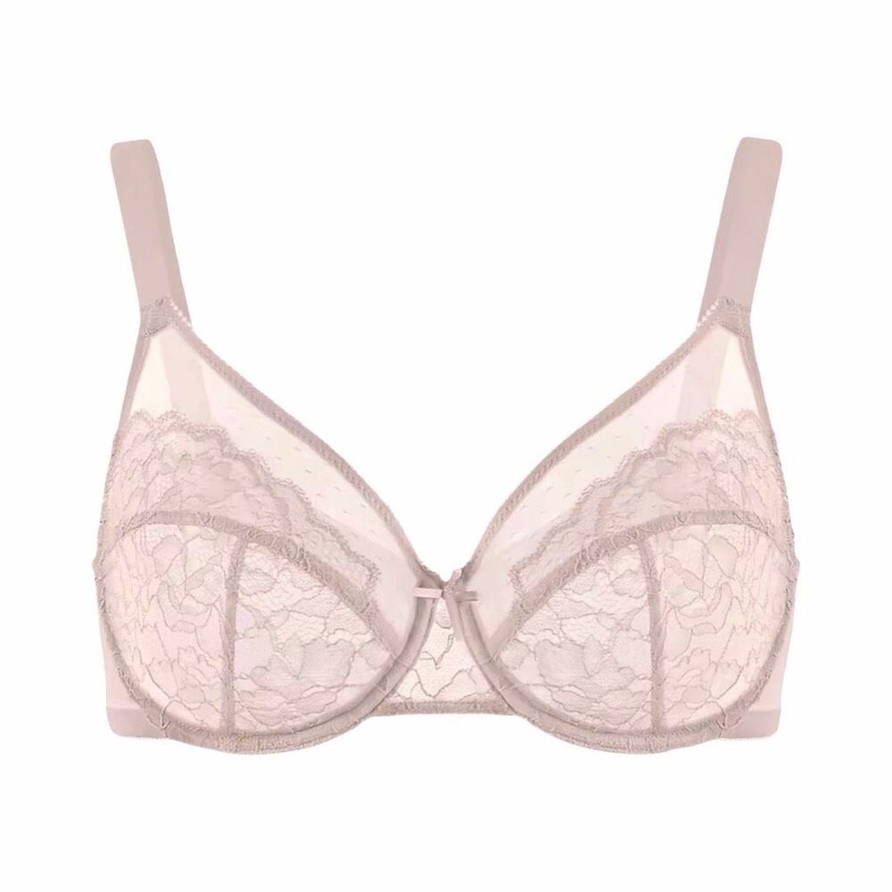 HSIA Enchante Lace Unlined Underwire Bra - 42H - Dark Pink